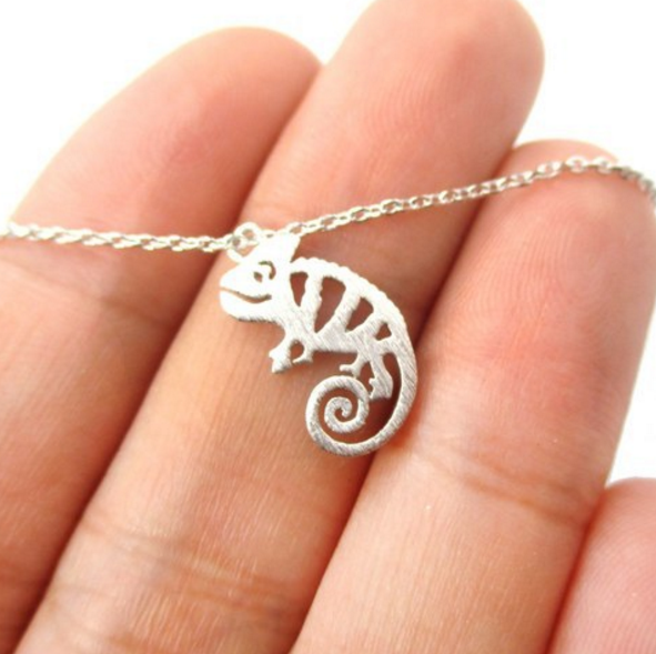 Silver Chameleon Necklace